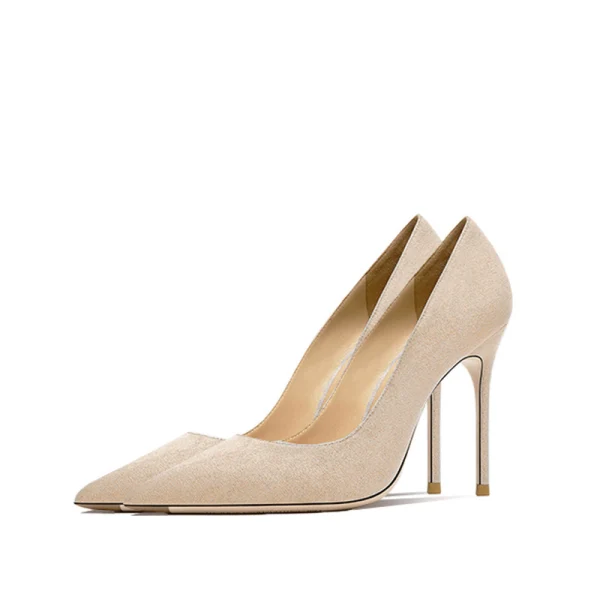 Chic / Beautiful Black Leather Suede Evening Party Pumps 2024 10 cm Stiletto Heels Pointed Toe Pumps High Heels