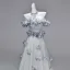 Charmant Gris Perlage Appliques Paillettes Robe De Soirée 2026 Princesse De l'épaule Manches Courtes Dos Nu Longue Robe De Ceremonie