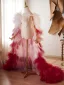 Fashion Red Two Tone Cascading Ruffles Prom Shawls 2026 Tulle