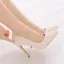 Élégant Beige Perle Chaussure De Mariée 2023 11 cm Talons Aiguilles À Bout Pointu Mariage Escarpins Talons Hauts
