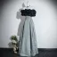 Chic / Beautiful Black Pearl Prom Dresses 2026 A-Line / Princess Ruffle Off-The-Shoulder Short Sleeve Floor-Length / Long Formal Dresses