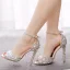 Charmant Weiß Multifarben Strass Brautschuhe 2022 Knöchelriemen 11 cm Stilettos Peeptoes Hochzeit Sandaletten Hochhackige