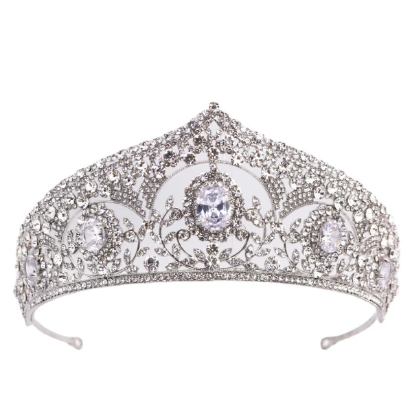 Glitter Zilveren Rhinestone Huwelijk Tiara 2022 Zirkonium Legering Tiara Bruids Haaraccessoires
