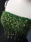 Haut de Gamme Noire Perlage Paillettes Robe De Bal 2024 Robe Boule Bretelles Spaghetti Sans Manches Dos Nu Longue Robe De Ceremonie