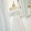 Elegant White Satin Prom Dresses 2022 A-Line / Princess Off-The-Shoulder Short Sleeve Backless Floor-Length / Long Prom Formal Dresses