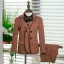Fashion Tan 5-piece Long Sleeve Boys Wedding Suits 2025 Coat Pants Shirt Tie Vest