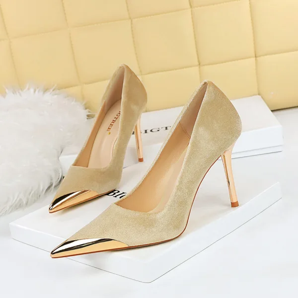 Fashion Burgundy Evening Party Suede Pumps 2023 10 cm Stiletto Heels Pointed Toe Pumps High Heels