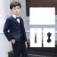 Sky Blue Long Sleeve 6-piece Plaid Boys Wedding Suits 2025 Wedding Body Jewellery Coat Pants Shirt Tie Vest