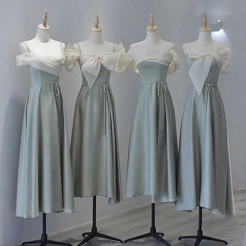 pearl grey bridesmaid dresses Mint Green Bridesmaid Dress Bridesmaid Dresses Sleeveless Stretch Sati main image 0