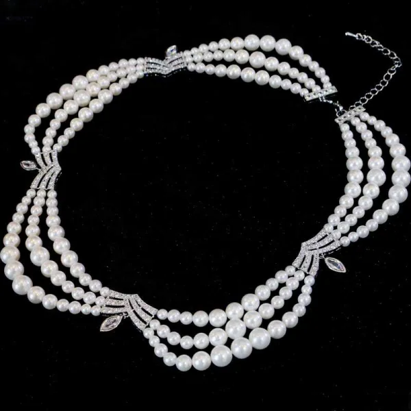 Vintage / Originale Blanche Perle Faux Diamant Alliage Mariage Colliers 2024 Accessorize