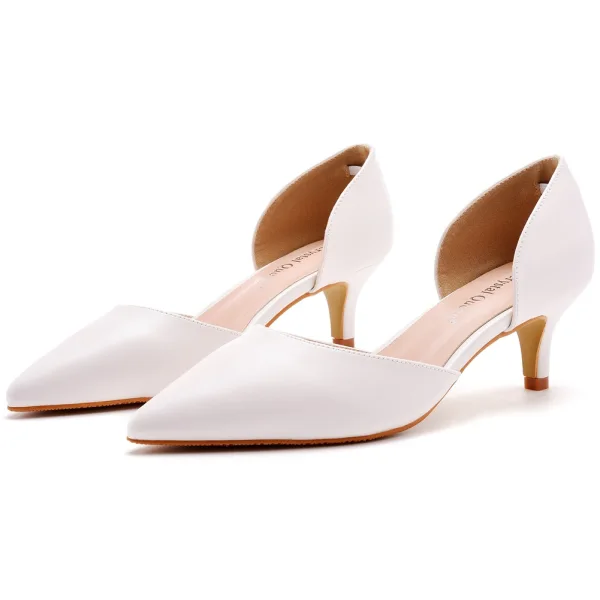 Modest / Simple White Casual Pointed Toe Womens Sandals 2023 5 cm Stiletto Heels Sandals High Heels