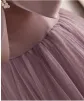 Elegant Lavender Beading Bow Prom Dresses 2024 Ball Gown Off-The-Shoulder Short Sleeve Backless Floor-Length / Long Formal Dresses
