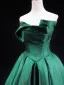 Élégant Vert Robe De Bal 2025 Robe Boule Bustier Sans Manches Dos Nu Longue Promo Robe De Ceremonie