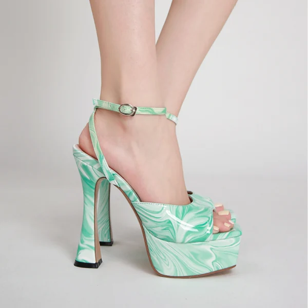 Sexy Rougissant Rose Cocktail Sandales Femme 2022 14 cm Talons Aiguilles Bride Cheville Peep Toes / Bout Ouvert Sandales Talons Hauts