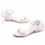 Sexy Weiß Perle Knöchelriemen Schleife Flache Brautschuhe 2023 Peeptoes Hochzeit Sandaletten