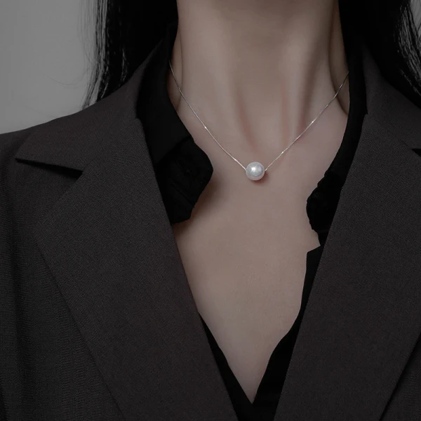 Eleganta Silver Pärla Saterling Silver Halsband Tillbehör 2023