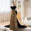 Haut de Gamme Fantaisie Multi-Couleurs Paillettes Robe De Soirée 2023 Princesse Bustier Sans Manches Dos Nu Noeud Longue Soirée Robe De Ceremonie