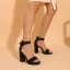 Enkla Aprikos / Beige Sommar Casual Sandaler Dam 2022 Mocka 10 cm Tjocka Klackar Ankelband Peep Toe Sandaler Högklackade