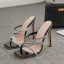 Charming Black Summer Evening Party Rhinestone Womens Sandals 2022 11 cm Stiletto Heels Open / Peep Toe Sandals High Heels