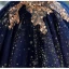 Charming Navy Blue Beading Star Sequins Birthday Flower Girl Dresses 2023 Ball Gown Scoop Neck Sleeveless Floor-Length / Long Flower Girl Dresses