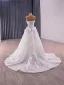 High End Weiß Handgefertigt Perlenstickerei Applikationen Pailletten Brautkleider / Hochzeitskleider 2025 A Linie Bandeau Ärmellos Rückenfreies Sweep / Pinsel Zug Hochzeit