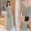 Simple Vert Cendré Robe Demoiselle D'honneur 2022 Princesse Manches Courtes Dos Nu Noeud Ceinture Longue Demoiselle D'honneur Robe De Ceremonie