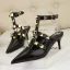 Romain Sexy Nues Soirée Rivet Chaussures Femmes 2022 T-Strap 6 cm Talons Aiguilles À Bout Pointu Talons Hauts