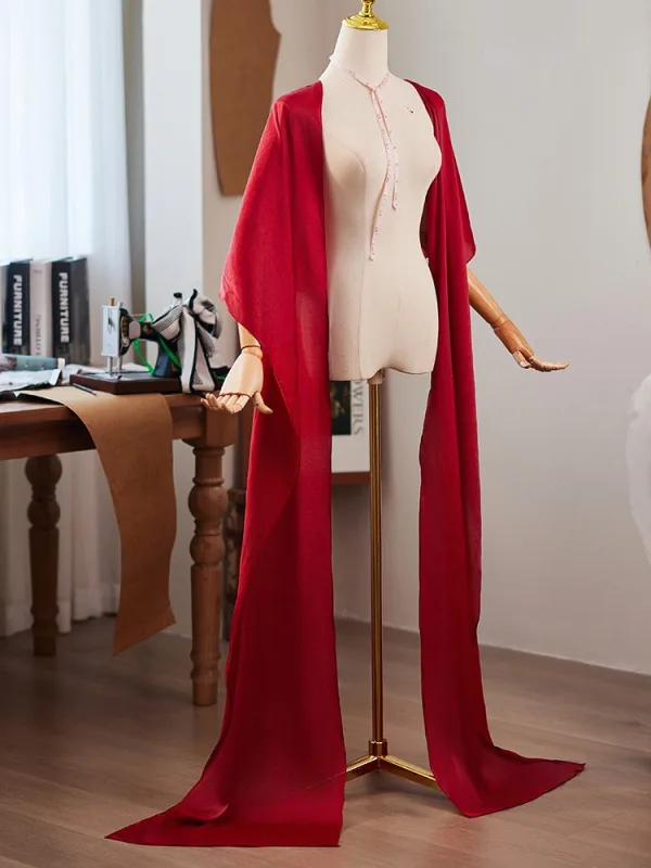 Vintage / Retro Burgundy Evening Party Prom shawl Jackets & wraps 2024