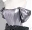 Sexy Black Sequins Bow Prom Dresses Evening Dresses 2025 Trumpet / Mermaid Off-The-Shoulder Short Sleeve Backless Floor-Length / Long Evening Party Formal Dresses