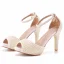 Chic / Beautiful White Pearl Wedding Shoes 2023 10 cm Stiletto Heels Open / Peep Toe Wedding Sandals High Heels