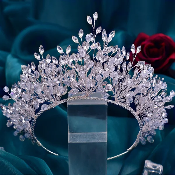 Sparkly Silver Handmade Rhinestone Bridal Hair Accessories 2023 Alloy Wedding