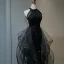 Charming Black Beading Tassel Sequins Cascading Ruffles Evening Dresses 2023 Trumpet / Mermaid Scoop Neck Sleeveless Evening Party Floor-Length / Long Formal Dresses