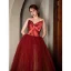 Fashion Red Prom Dresses 2022 A-Line / Princess Strapless Bow Sleeveless Backless Floor-Length / Long Formal Dresses