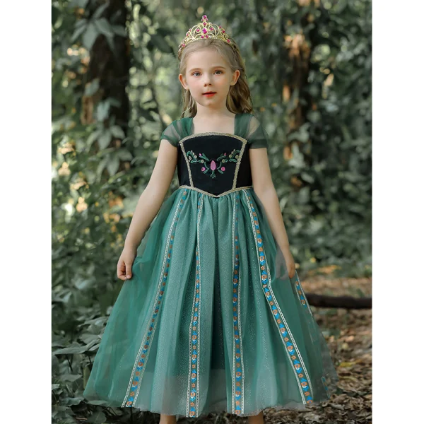 Chic / Beautiful Jade Green Rhinestone Glitter Birthday Flower Girl Dresses 2023 A-Line / Princess Square Neckline Sleeveless Backless Tea-length Flower Girl Dresses