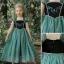 Chic / Beautiful Jade Green Rhinestone Glitter Birthday Flower Girl Dresses 2023 A-Line / Princess Square Neckline Sleeveless Backless Tea-length Flower Girl Dresses