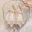Charmant Doré Perle Bride Cheville Faux Diamant Noeud Chaussure De Mariée 2023 7 cm Talons Aiguilles À Bout Pointu Mariage Escarpins Talons Hauts