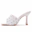 Sexy White Rhinestone Lace Flower Evening Party Womens Sandals 2023 9 cm Stiletto Heels Open / Peep Toe Sandals High Heels