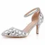 Charmant Doré Soirée Cristal Sandales Femme 2023 Bride Cheville Faux Diamant 5 cm Talons Aiguilles À Bout Pointu Sandales Talons Hauts