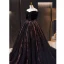 Elegante Schwarz Ballkleider 2023 Ballkleid Bandeau Schleife Ärmellos Rückenfreies Hof-Schleppe Ball Festliche Kleider