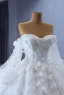 Luxury / Gorgeous White Beading Appliques Sequins Wedding Dresses 2023 Ball Gown Off-The-Shoulder Long Sleeve Backless Chapel Train Wedding