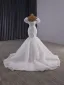 Luxury / Gorgeous White Handmade  Beading Pearl Sequins Rhinestone Wedding Dresses 2025 Trumpet / Mermaid Strapless Sleeveless Backless Court Train