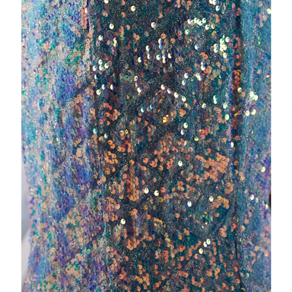 Scintillantes Bleu Ciel Paillettes Robe De Soirée 2023 Trompette / Sirène Titulaire Perlage Sans Manches Dos Nu Noeud Tribunal Train Soirée Robe De Ceremonie