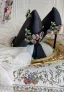 Chic / Belle Noire Faux Diamant Promo Escarpins 2024 Satin 10 cm Talons Aiguilles À Bout Pointu Escarpins Talons Hauts