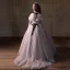 Élégant Rougissant Rose Perlage Appliques Anniversaire Robe Ceremonie Fille 2025 Robe Boule Encolure Dégagée Manches Courtes Dos Nu Noeud Longue