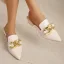 Schlicht Weiß Freizeit Sommer Sandalen Damen 2023 Spitzschuh Low Heel Sandaletten Hochhackige