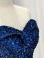 Charmant Bleu Roi Paillettes Robe De Soirée 2023 Princesse De l'épaule Sans Manches Dos Nu Longue Soirée Robe De Ceremonie