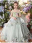 Flower Fairy Sage Green Beading Appliques Birthday Flower Girl Dresses 2026 Ball Gown Scoop Neck Sleeveless Floor-Length / Long Tulle