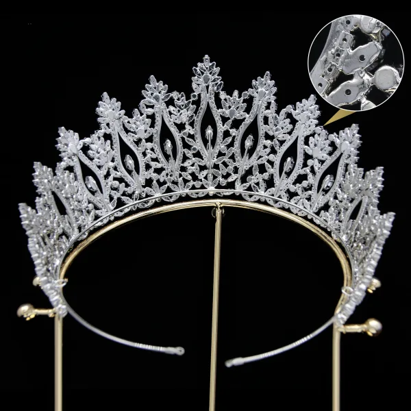Bling Bling Srebrny Cyrkon Ślub Tiara Ozdoby Do Włosów Ślubne 2024 Akcesoria Stop