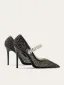 Chic / Beautiful Black Rhinestone Sequins Evening Party Pumps 2025 Tulle 10 cm Stiletto Heels Pointed Toe Pumps