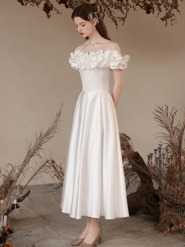 beautiful white homecoming dresses Cute A Line Cap Sleeves White Lace Homecoming Dresses Pearl Beaded main image 1
